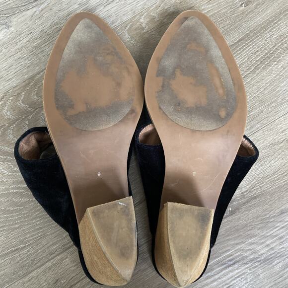 Jeffrey Campbell Cyrus Bow Heeled Mules Sz US 9 Black Suede - Picture 5 of 13